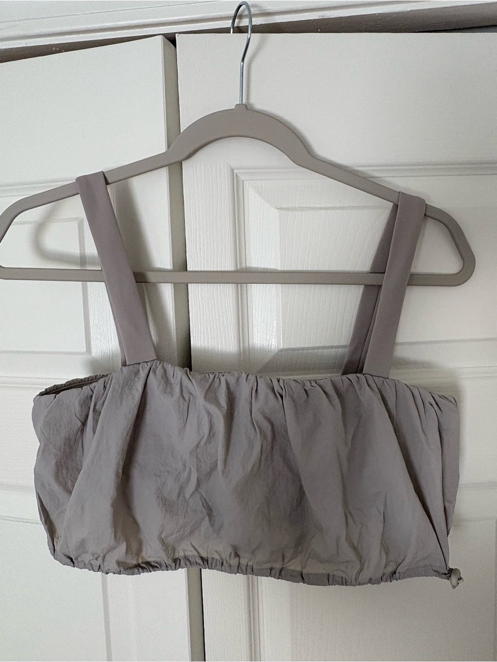 Daily Drills Grey Square-Neck Cropped Bra Top